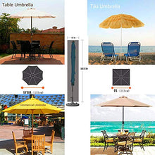 Grande copertura per ombrellone a sbalzo da terrazza, in tessuto Oxford 420D, resistente con cerniera e coulisse, impermeabile, per 3,4 m a 4 m, nero (262 x 89 cm)