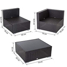 Outsunny Set Mobili da Giardino Rattan Poltrone Tavolino 7pz con Cuscini Balcone Esterno