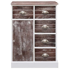 Festnight Credenza con 10 Cassetti in Legno Marrone 113x30x79 cm