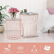 Zjcpow - Comodino con base in metallo MDF, con piano rialzato, colore: oro rosa