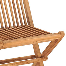vidaXL Set da Pranzo Giardino Pieghevole 3 pz Cuscino Massello di Teak