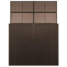 UnfadeMemory Copribidone Doppio Spazzatura Marrone 153x78x120 cm Polyrattan