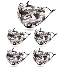 PanStro Maschera Antipolvere Coprente Viso Uomo e Donna Lavabile in Cotone Camouflage Crema Solare 5 Pezzi