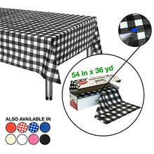 Neatiffy 137,2 cm x 32,9 m Rotolo di Tovaglie di Plastica USA E Getta, per Picnic, Feste, Banchetti, Black & White Checkered