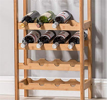 Wine Rack, Wine Rack 16 bottiglie Floor-Standing Wine Rack solido Porta bicchiere legno mensola rack di stoccaggio rack WTZ012