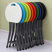 SHANCL Sgabello Pieghevole in plastica Sgabello Sedia Sedia per la casa Sgabello Alto per Adulti Panchina Semplice Portatile Semplice Moda Creativa (Color : Black)
