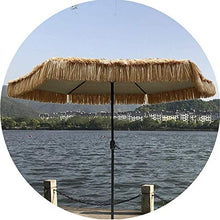 FWZJ 8.8Ft Hula Ombrello di Paglia Ombrellone da Spiaggia Stile Hawaiano 8 Costole, Colore Naturale （Senza Base）
