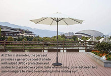 JFFFFWI Ombrelloni 2.7M Mobili da Giardino con manovella di avvolgimento, ombrellone Impermeabile per Parasole per Patio Esterno Cortile Piscina Spiaggia - Bianco