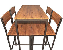 yelloo Set Tavolo Bar H.96cm e 4 Sgabelli Mobili Design Marrone MOD. Venice