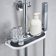 Mensola per Bagno Vassoio, Mensole Angolare per Doccia da Appendere, con 6 Rondelle e Ganci Supporto Rimovibile per Asta della Doccia 19mm-25mm (1Pezzi)
