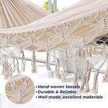 GUOXIANG Amaca da campeggio per esterni di alta qualità, confortevole, 240 x 150 cm, con macramè intrecciato a mano, per interni ed esterni