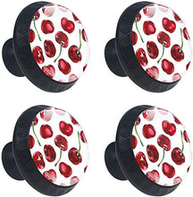Ciliegia rossa che dipinge frutta dolce Pomelli per Porta Set di 4 Pomelli per Mobili Manopole per Cassetti Cucina Armadio Vetro