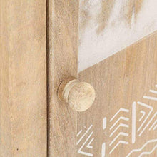 H-CAR Comodino Comodino ad 1 Anta 40x30x46 Cm in Massello di Mango
