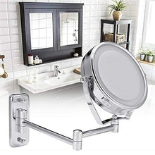 Specchio per Il Trucco Specchi Cosmetici per Trucco da Barba con Illuminazione A LED da 6"per Montaggio A Parete, Ingrandimento 7X Specchio per Il Trucco da Viaggio Portatile