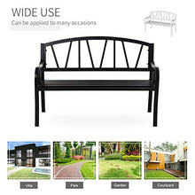 Panchina 2 Posti da Giardino 128x56x86 cm in Metallo Nero