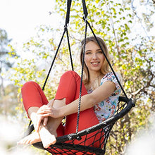 Relaxdays Altalena da Giardino a Rete, per Bambini e Adulti, Regolabile, Ø 120 cm, Portata Max. 150 kg, Nera