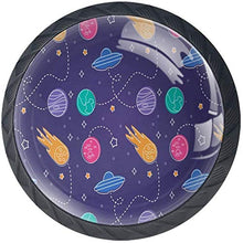 Space Pattern Spacecraft Universe Pomelli per Porta Set di 4 Pomelli per Mobili Manopole per Cassetti Cucina Armadio Vetro