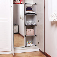 EGLEMTEK Mobile modulare Quadrato 12 Scomparti Cubo Armadio Armadietto Guardaroba Scaffale Scarpiera Mobiletto da Bagno (112 x 37 x 148 cm) (Bianco)