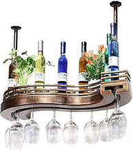 HZWLF Stile Semplice Ferro Appeso Vino Vetro cremagliera soffitto Decorazione mensola Bar stoccaggio Natale