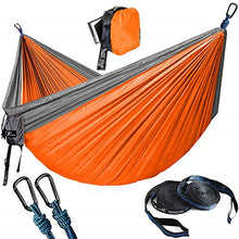 Amaca Da Esterno Singola E Doppia Da Campeggio Con Cinghie Per Alberi Per Amaca Amaca Da Paracadute Portatile Per Viaggi Zaino In Spalla Grigio E Arancio