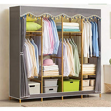 Armadio per organizer portatile Grande armadio da letto portatile for camera da letto in legno, armadio for abiti da appoggio, con appendiabiti, scaffali, scaffali, armadio - 168x43x164 cm Facile da m