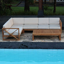 Teako Design Molveno - Poltrona lounge in legno massiccio non trattato, con cuscini in teak, resistente alle intemperie