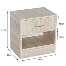 Flyelf Set di 2 Comodino Camera da Letto con Cassetto e Scompartimento,Tavolino (B_Legna)