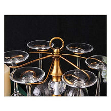 Portabicchieri da vino in metallo da tavolo con 6 ganci, elegante stemware rack girevole per bicchieri di vino, stendibiancheria, per bar, cantina, cantina, dispensa per cucina