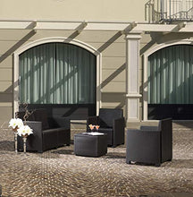Salottino 4 Posti in plastica Simil Rattan per Esterno - Sal 001 (Antracite)