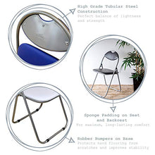 Harbour Housewares Sedia Pieghevole da Ufficio Imbottita - Bianco - 4 Pezzi