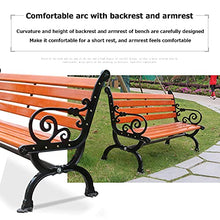 Panchina da giardino per esterni Panchine da terrazza per il tempo libero, panchina da cortile resistente alle intemperie con gambe in ghisa e legno di pino, panchina spaziosa e confortevole Panca
