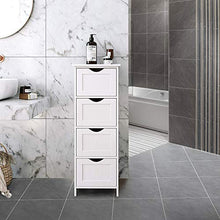 Flyelf Armadietto del Bagno,Mobiletto del Bagno Mobili da Camera da Letto con 4 Cassetti 30 * 30 * 82cm