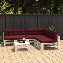 Buyounger Cuscini per Divano Pallet 7 pz Rosso Vino
