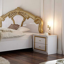 Pol-Power Claudia-Comodino in Stile Barocco con 2 cassetti, Bianco/Oro, 51,5 x 48 x 39 cm