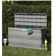 Zerone - Scatola portaoggetti da giardino, grande capacità, impermeabile, resistente alle intemperie, con serratura per esterni, 280 l, colore: grigio