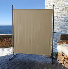 QUICK STAR Paravento da Giardino 150 x 190 cm Divisorio in Tessuto Balcone Protezione della Privacy Beige