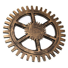 F Fityle Ingranaggio in Legno Steampunk Gear Artigianato da Parete Hanging Sculpture Cafe Bar Office Home Decoration - 32 cm Oro