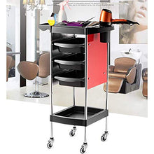 ZHFZD Pratico Carrello con cassetti, deposito per Salone di Bellezza, Trucco, Accessori per Capelli, Design Mobile, 5 Strati di mensole e Ruote (Colore: Rosso)