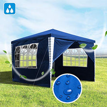 Wolketon 3 x 3 m Gazebo stabile per feste, gazebo con 3 finestre e 1 porta con cerniera terrazza, blu