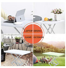 Sollevamento Tavolo da esterno 4 Altezza regolabile Pieghevole Portatile Computer Supporto per la scrivania, Dining Comodino Caffè Camping BBQ TABELLO Studio da tavolo, tavolo stoccaggio auto-Bianco