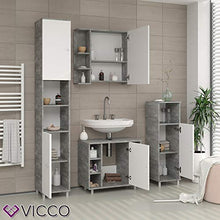 Vicco Armadietto Con Specchio Fynn Specchio per il bagno Cemento Con ripiani