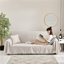 LUCKyou~ Asciugamano per Divano Tinta Unita in Tessuto Scozzese all-Inclusive in Tessuto Antipolvere,Red*White,200 * 200cm