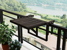 INTERBUILD Stockholm Dimensione del Desktop: 60X45 CM Balcony Pieghevole Tavolo da Ponte Regolabile FSC Legno di Acacia Color Espresso