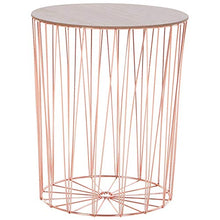 Zjcpow - Comodino con base in metallo MDF, con piano rialzato, colore: oro rosa