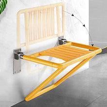 Sgabello pieghevole da bagno, sgabello che cambia scarpa a parete, robusta base in acciaio inox, pieghevole e luminosa, superficie del sedile è lunga 39 cm di lunghezza e 45 cm di larghezza, bianca e