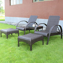 AAGYJ Set Chaise-Longue in Rattan, Sdraio e sedie da Giardino, Poltrona con Schienale Regolabile, Poltrona Classica Toffee, Sedia per Pausa Pranzo, Sedia a Sdraio reclinabile