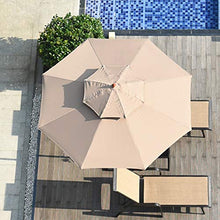 Ombrellone da Giardino/ Balcone/ Terrazzo Ø 2,7 M / 9 Piedi Il Giro Ombrellone Da Giardino Per Tavolino Da Caffè, Ombrelloni Da Giardino Da Esterno Con Manovella, Doppio Baldacchino E Asta In Metallo