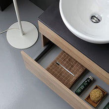 Kiamami Valentina MOBILE BAGNO CON TOP IN LEGNO ANTRACITE E LAVABO DA APPOGGIO DOPPIO | SOLE