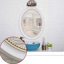 AJH Specchi da Bagno Specchio da Parete Specchio per Trucco da Trucco Specchio da Bagno a Parete Specchio da Bagno Ovale con Cornice in ABS Specchio Decorativo impermeabi