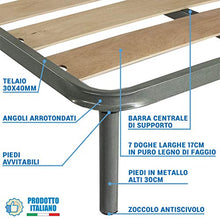 Comprarredo Rete a doghe larghe una piazza e mezza 120x190 ortopedica e robusta, con telaio in metallo per letto una piazza e mezza